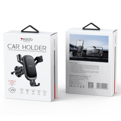 Yesido C247 Air Vent Gravity Car Holder(Black) - Car Holders by Yesido | Online Shopping UK | buy2fix