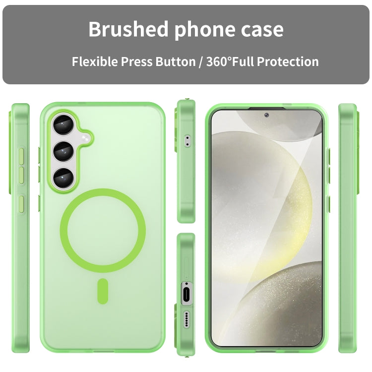 For Samsung Galaxy S24+ 5G MagSafe Frosted Translucent TPU + PC Full Coverage Phone Case(Green) - Galaxy S24+ 5G Cases by buy2fix | Online Shopping UK | buy2fix