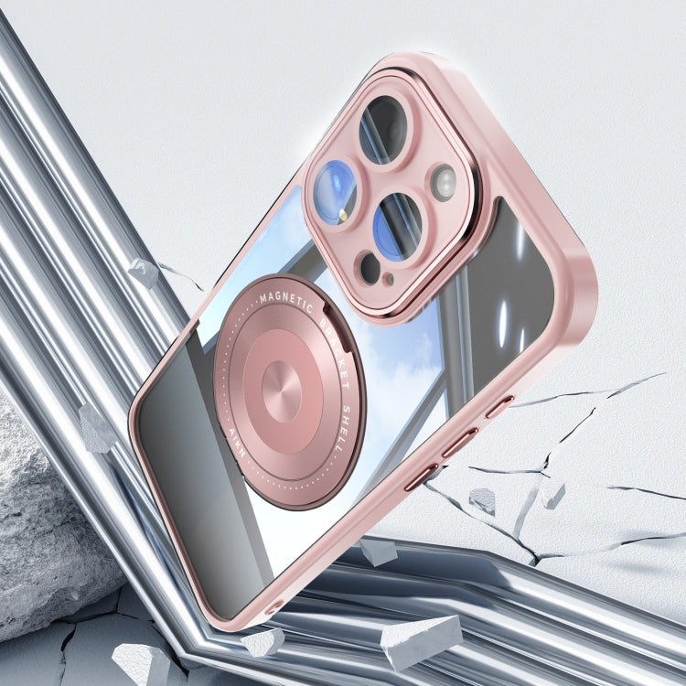 For iPhone 16 Pro Max 360 Holder Magsafe Acrylic Hybrid TPU Phone Case(Pink) - iPhone 16 Pro Max Cases by buy2fix | Online Shopping UK | buy2fix