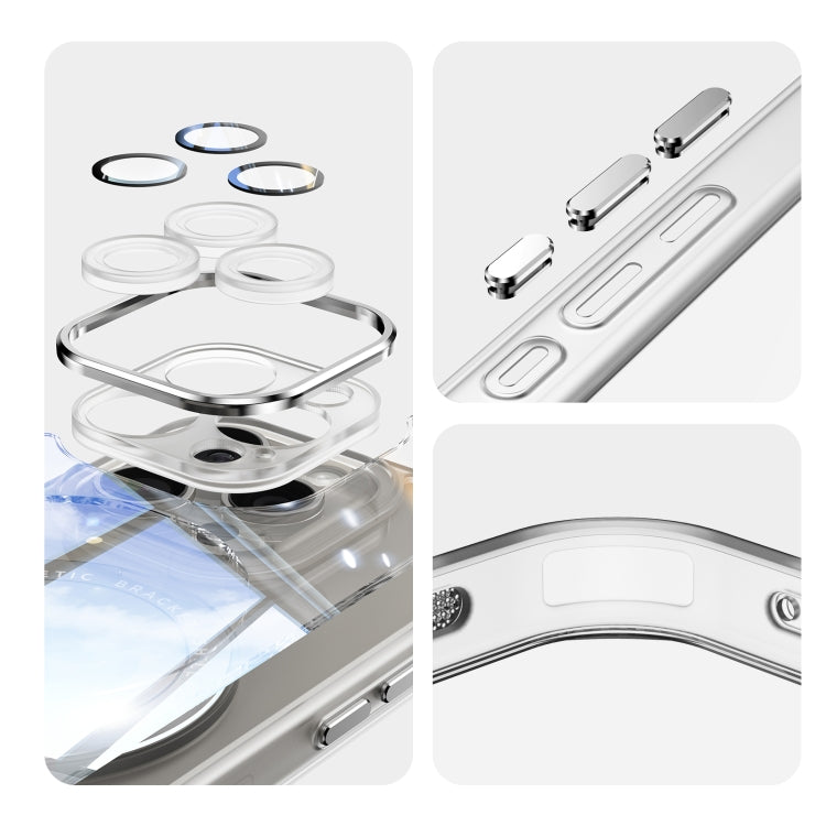 For iPhone 16 Pro Max 360 Holder Magsafe Acrylic Hybrid TPU Phone Case(Frosted White) - iPhone 16 Pro Max Cases by buy2fix | Online Shopping UK | buy2fix