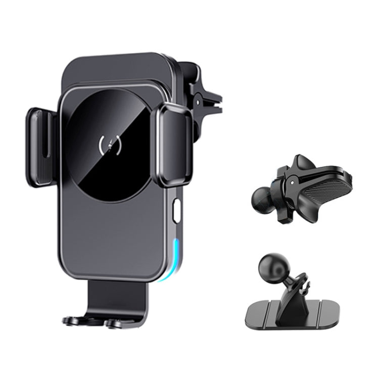 M7 Intelligent Sensing Fast Wireless Charging Car Holder(Black) - Wireless Charger Holders by buy2fix | Online Shopping UK | buy2fix