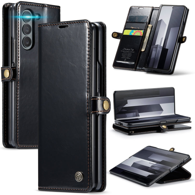 For Samsung Galaxy Z Fold6 5G CaseMe 003 Crazy Horse Texture Flip Leather Phone Case(Black) - Galaxy Z Fold6 5G Cases by CaseMe | Online Shopping UK | buy2fix