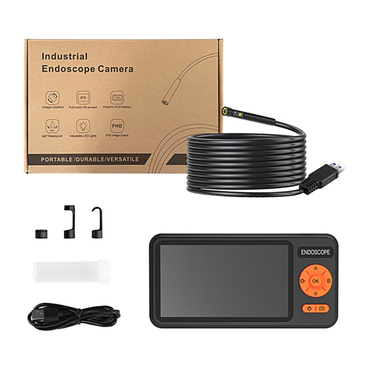 T29 5 inch IPS Screen 3.9mm Single Lens IP67 Waterproof Industrial Endoscope With Bracket, Length:3.5m -  by buy2fix | Online Shopping UK | buy2fix