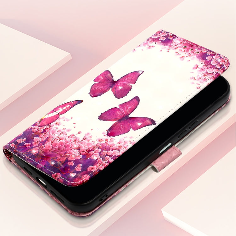 For Samsung Galaxy S25 Ultra 5G 3D Painting Horizontal Flip Leather Phone Case(Rose Butterfly) - Galaxy S25 Ultra 5G Cases by buy2fix | Online Shopping UK | buy2fix