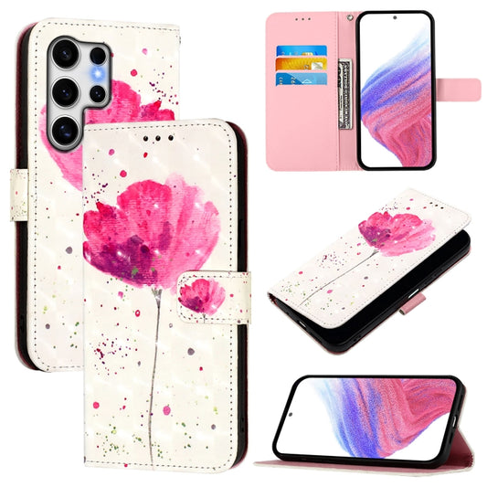 For Samsung Galaxy S25 Ultra 5G 3D Painting Horizontal Flip Leather Phone Case(Flower) - Galaxy S25 Ultra 5G Cases by buy2fix | Online Shopping UK | buy2fix