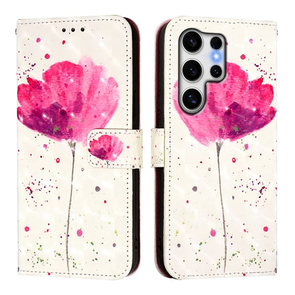 For Samsung Galaxy S25 Ultra 5G 3D Painting Horizontal Flip Leather Phone Case(Flower) - Galaxy S25 Ultra 5G Cases by buy2fix | Online Shopping UK | buy2fix