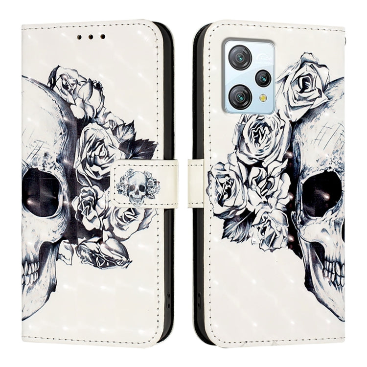 For Blackview A53 3D Painting Horizontal Flip Leather Phone Case(Skull) - More Brand by buy2fix | Online Shopping UK | buy2fix