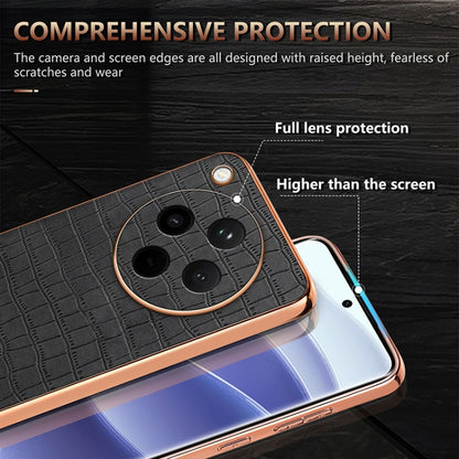 For OPPO Find X8 AZNS Electroplated Frame Crocodile Texture Full Coverage Phone Case(Blue) - Find X8 Cases by AZNS | Online Shopping UK | buy2fix