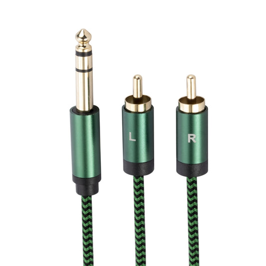 6.35mm Male to Dual RCA Female Audio Adapter Cable, Length:2m(Green) - RCA Cable by buy2fix | Online Shopping UK | buy2fix