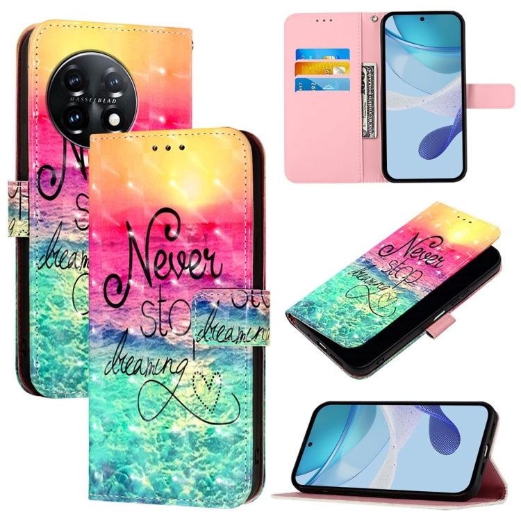 For OnePlus 11 3D Painting Horizontal Flip Leather Phone Case(Chasing Dreams) - OnePlus Cases by buy2fix | Online Shopping UK | buy2fix