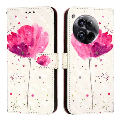 For OnePlus 12 Global 3D Painting Horizontal Flip Leather Phone Case(Flower) - OnePlus Cases by buy2fix | Online Shopping UK | buy2fix