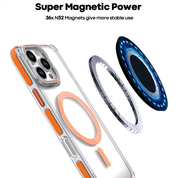 For iPhone 16 Pro Max Dual-Color Clear Acrylic Hybrid TPU Lens Flip Holder MagSafe Phone Case(Blue) - iPhone 16 Pro Max Cases by buy2fix | Online Shopping UK | buy2fix