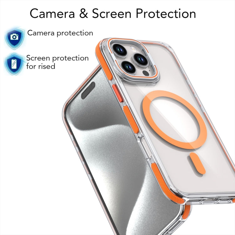 For iPhone 12 / 12 Pro Dual-Color Clear Acrylic Hybrid TPU Lens Flip Holder MagSafe Phone Case(Purple) - iPhone 12 / 12 Pro Cases by buy2fix | Online Shopping UK | buy2fix