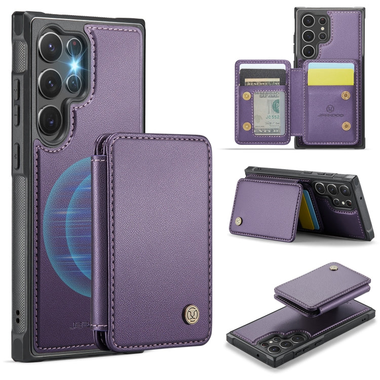 For Samsung Galaxy S23 Ultra 5G JEEHOOD J05 Business Magnetic Style RFID Leather Phone Case(Purple) - Galaxy S23 Ultra 5G Cases by JEEHOOD | Online Shopping UK | buy2fix