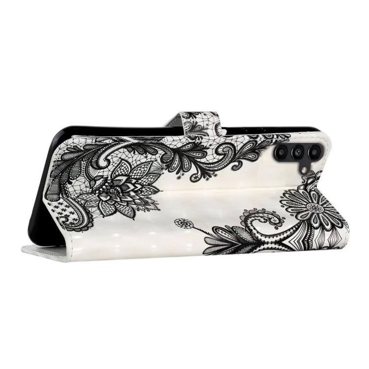 For Samsung Galaxy S25 5G Oil Embossed 3D Drawing Leather Phone Case(Lace Flower) - Galaxy S25 5G Cases by buy2fix | Online Shopping UK | buy2fix