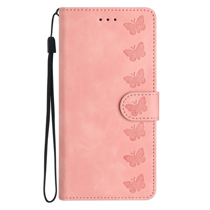 For Samsung Galaxy S25 5G Seven Butterflies Embossed Leather Phone Case(Pink) - Galaxy S25 5G Cases by buy2fix | Online Shopping UK | buy2fix