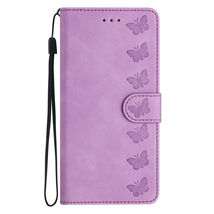 For Samsung Galaxy S25 Ultra 5G Seven Butterflies Embossed Leather Phone Case(Purple) - Galaxy S25 Ultra 5G Cases by buy2fix | Online Shopping UK | buy2fix