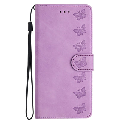 For Samsung Galaxy S25 Ultra 5G Seven Butterflies Embossed Leather Phone Case(Purple) - Galaxy S25 Ultra 5G Cases by buy2fix | Online Shopping UK | buy2fix