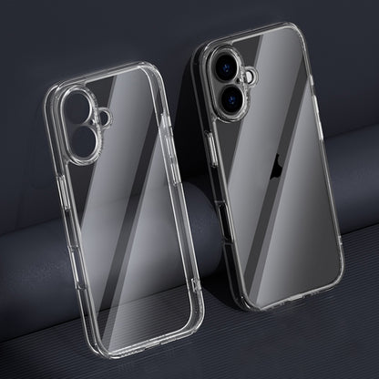 For iPhone 16 Four Corner Airbag Transparent Glass Phone Case - iPhone 16 Cases by buy2fix | Online Shopping UK | buy2fix