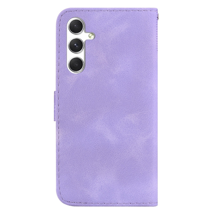 For Samsung Galaxy S25 5G Seven-shaped Embossed Leather Phone Case(Purple) - Galaxy S25 5G Cases by buy2fix | Online Shopping UK | buy2fix