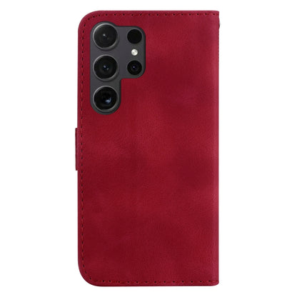 For Samsung Galaxy S25 Ultra 5G Seven-shaped Embossed Leather Phone Case(Red) - Galaxy S25 Ultra 5G Cases by buy2fix | Online Shopping UK | buy2fix