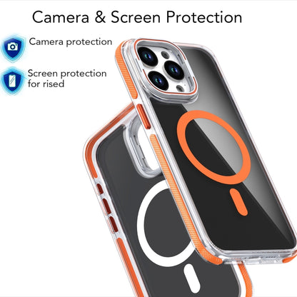 For iPhone 16 Pro Magsafe Dual-Color Transparent Black Lens Holder Phone Case(White) - iPhone 16 Pro Cases by buy2fix | Online Shopping UK | buy2fix