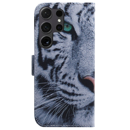 For Samsung Galaxy S25 Ultra 5G Coloured Drawing Flip Leather Phone Case(Tiger) - Galaxy S25 Ultra 5G Cases by buy2fix | Online Shopping UK | buy2fix