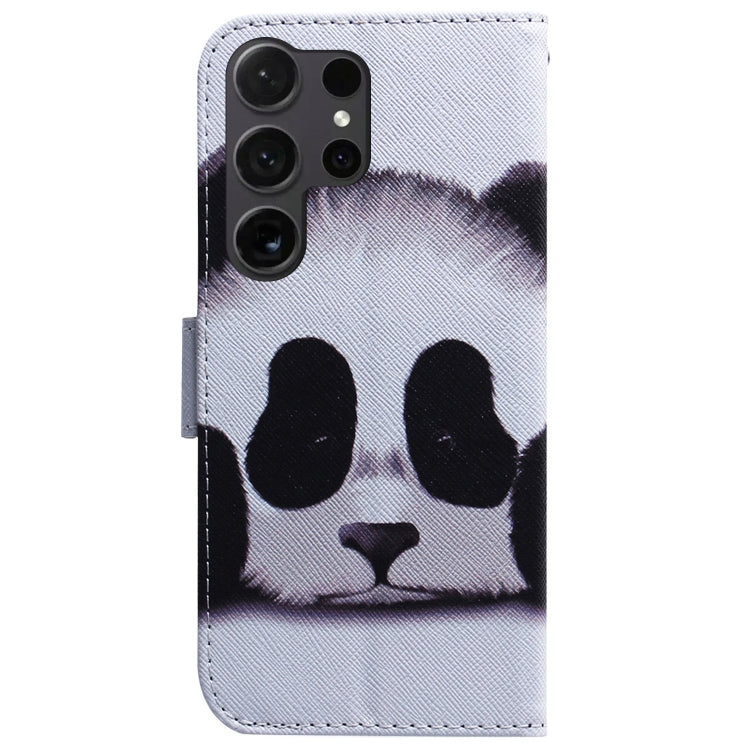 For Samsung Galaxy S25 Ultra 5G Coloured Drawing Flip Leather Phone Case(Panda) - Galaxy S25 Ultra 5G Cases by buy2fix | Online Shopping UK | buy2fix