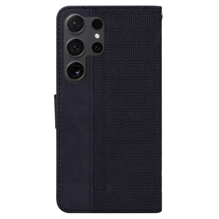 For Samsung Galaxy S25 Ultra 5G Geometric Embossed Leather Phone Case(Black) - Galaxy S25 Ultra 5G Cases by buy2fix | Online Shopping UK | buy2fix