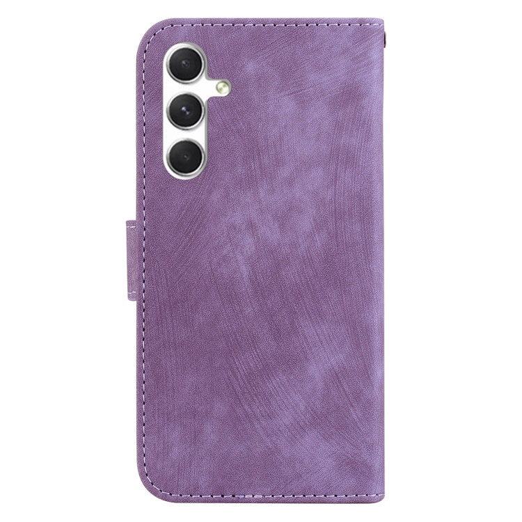 For Samsung Galaxy S25 5G Little Tiger Embossed Leather Phone Case(Purple) - Galaxy S25 5G Cases by buy2fix | Online Shopping UK | buy2fix