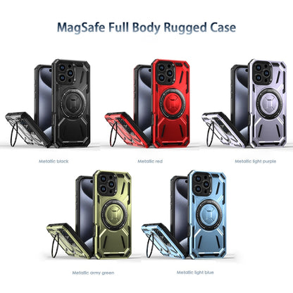 For iPhone 16 Armor II Series MagSafe Magnetic Holder Phone Case(Red) - iPhone 16 Cases by buy2fix | Online Shopping UK | buy2fix