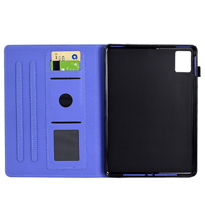 For Lenovo Tab M11 / Xiaoxin Pad 2024 Solid Color Fiber Texture Smart Tablet Leather Case(Purple) - Lenovo by buy2fix | Online Shopping UK | buy2fix