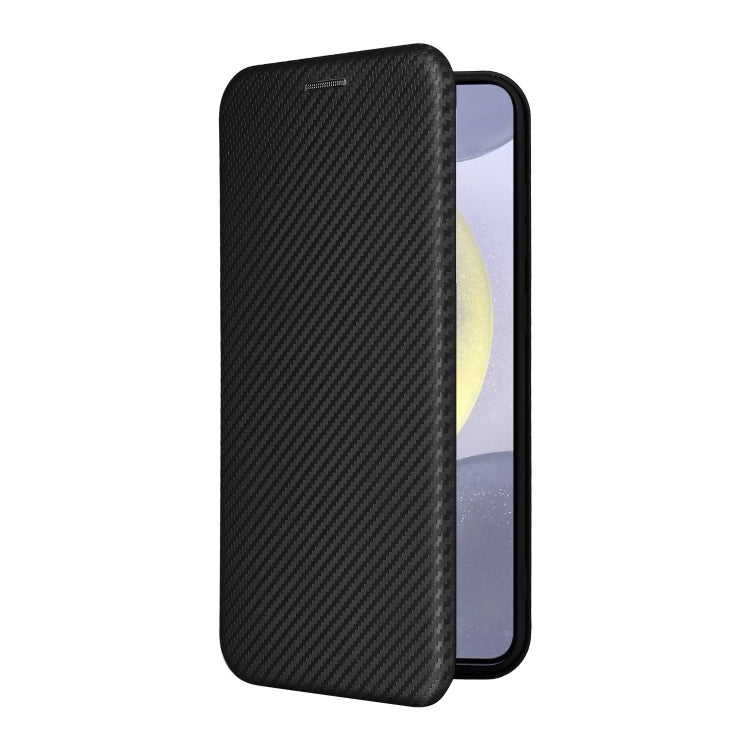 For Samsung Galaxy S25+ 5G Carbon Fiber Texture Flip Leather Phone Case(Black) - Galaxy S25+ 5G Cases by buy2fix | Online Shopping UK | buy2fix