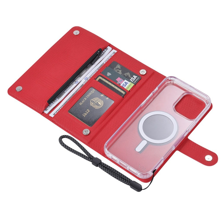 For iPhone 16 Plus ViLi GHB-C Series RFID MagSafe Magnetic Flip Leather Phone Case(Red) - iPhone 16 Plus Cases by ViLi | Online Shopping UK | buy2fix