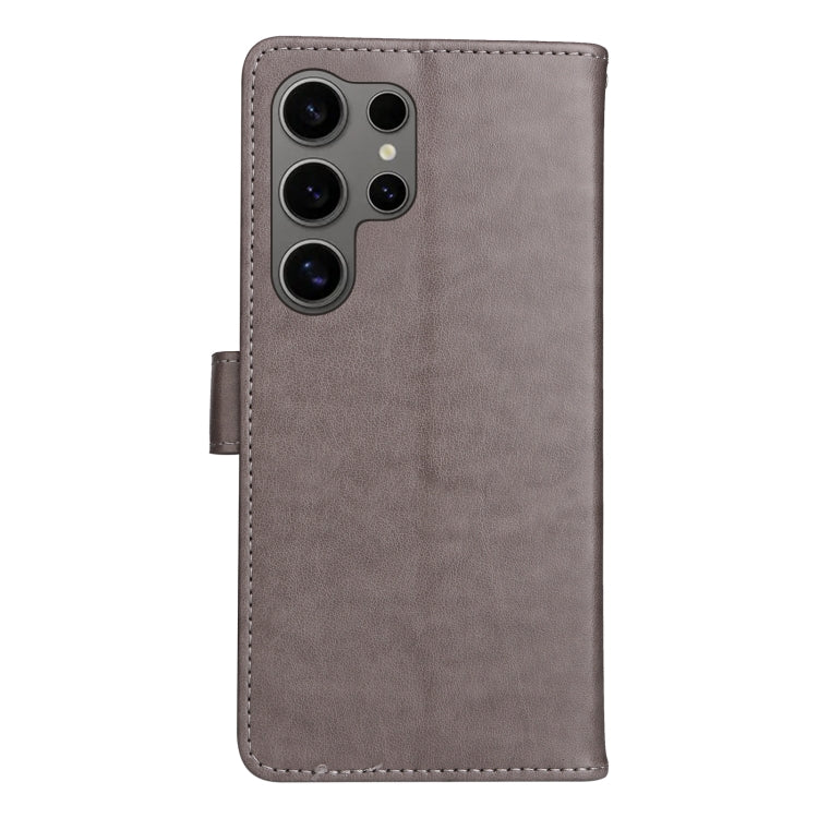 For Samsung Galaxy S25 Ultra 5G Cat and Bee Embossed Flip Leather Phone Case(Grey) - Galaxy S25 Ultra 5G Cases by buy2fix | Online Shopping UK | buy2fix