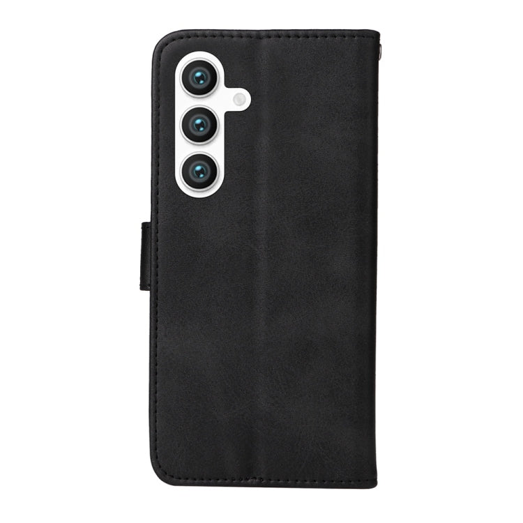 For Samsung Galaxy S25 5G Classic Calf Texture Flip Leather Phone Case(Black) - Galaxy S25 5G Cases by buy2fix | Online Shopping UK | buy2fix