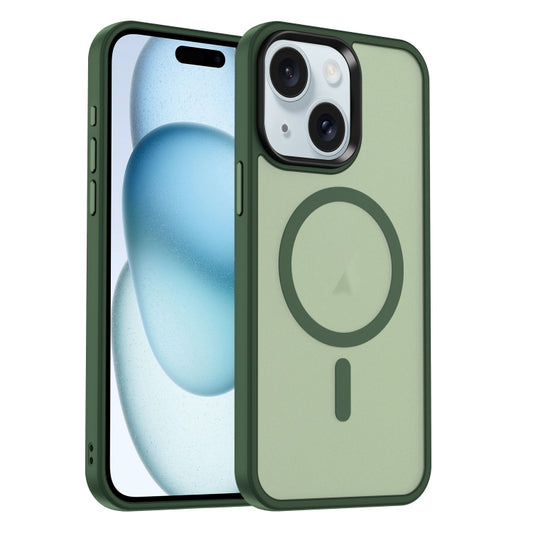 For iPhone 15 Plus MagSafe Magnetic Skin Feel Frosted Phone Case(Dark Green) - iPhone 15 Plus Cases by buy2fix | Online Shopping UK | buy2fix