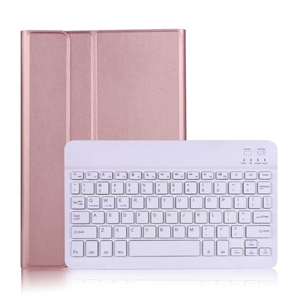 A500 For Samsung Galaxy Tab A7 T500/T505 10.4 inch 2020 Detachable Bluetooth Keyboard Ultrathin Horizontal Flip Leather Tablet Case with Holder & Elastic Band(Rose Gold) - Samsung Keyboard by buy2fix | Online Shopping UK | buy2fix