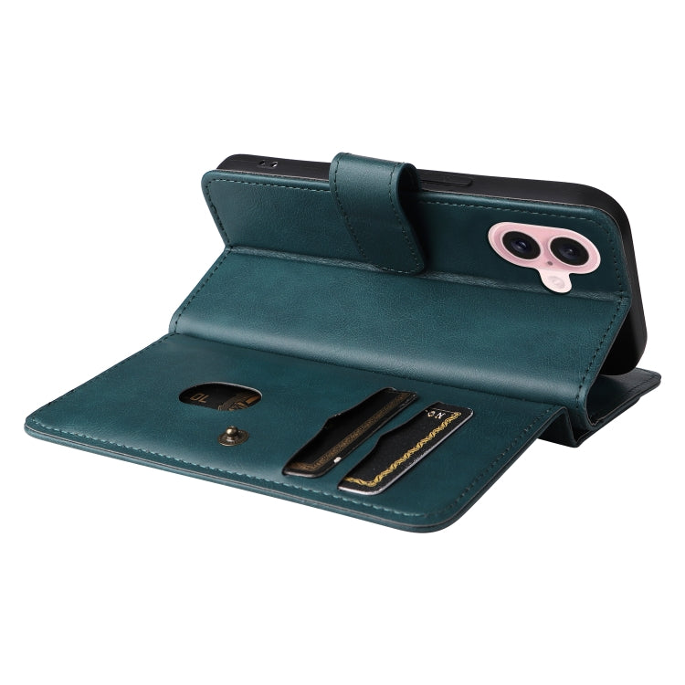 For iPhone 16 Multi-Function Wallet 10 Card Slots Leather Phone Case(Dark Green) - iPhone 16 Cases by buy2fix | Online Shopping UK | buy2fix