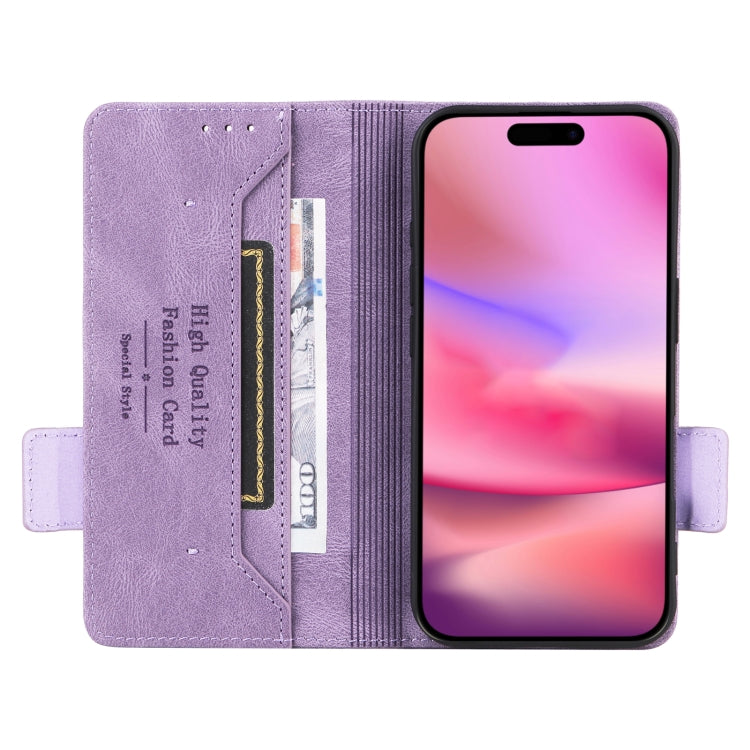 For iPhone 16 Plus Magnetic Clasp Leather Phone Case(Purple) - iPhone 16 Plus Cases by buy2fix | Online Shopping UK | buy2fix