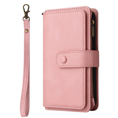 For Xiaomi Poco F6 Skin Feel Multi Card Slots Zipper Wallet Leather Phone Case(Pink) - Xiaomi Cases by buy2fix | Online Shopping UK | buy2fix