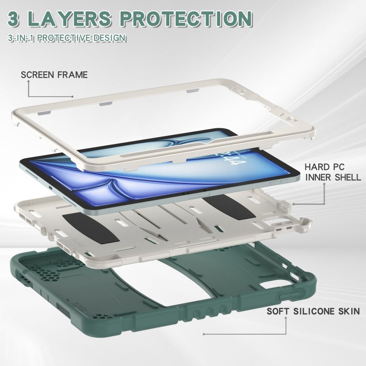 For iPad Air 11 2024 3-Layer Silicone Hybrid PC Tablet Case(Emerald Green) - iPad Air 11 2024 Cases by buy2fix | Online Shopping UK | buy2fix