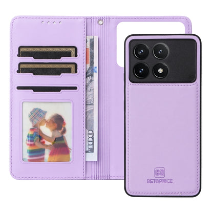 For Redmi K70 / K70 Pro BETOPNICE BN-005 2 in 1 Detachable Imitate Genuine Leather Phone Case(Light Purple) - K70 Pro Cases by BETOPNICE | Online Shopping UK | buy2fix