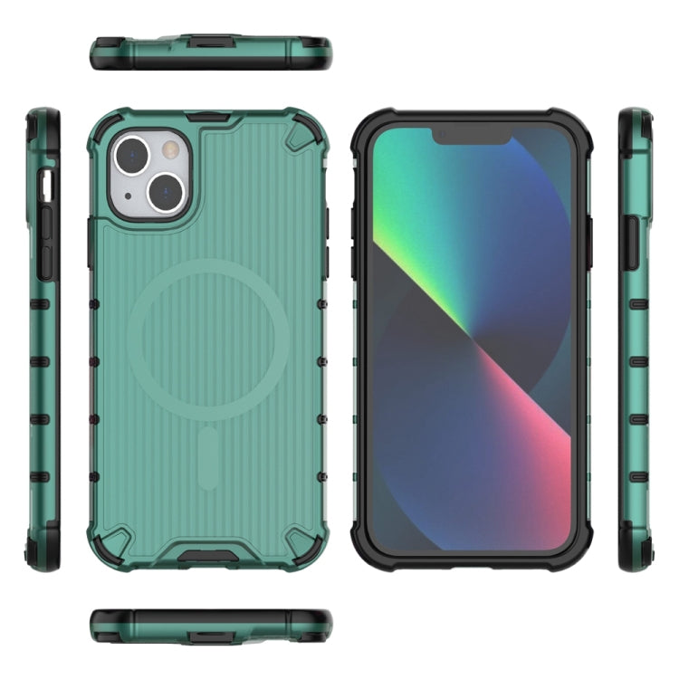 For iPhone 15 Plus Grating Airbag Shockproof MagSafe Frosted Phone Case(Green) - iPhone 15 Plus Cases by buy2fix | Online Shopping UK | buy2fix