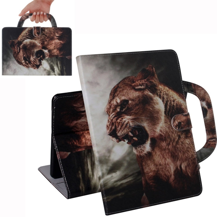 For Samsung Galaxy Tab S7 T870 (2020) 3D Colored Drawing Horizontal Flip Leather Case with Holder & Card Slot & Wallet & Handle(Lion) - Other Galaxy Tab PC by buy2fix | Online Shopping UK | buy2fix