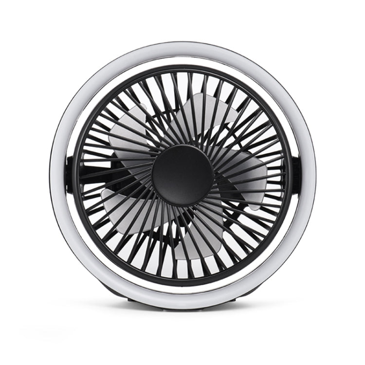 N601 180 Degree Rotating Type-C Desktop Fan with LED Ambience Light(Black) - Electric Fans by buy2fix | Online Shopping UK | buy2fix