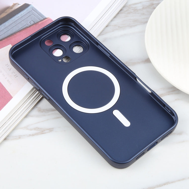 For iPhone 16 Pro Liquid TPU Silicone Solid Color MagSafe Phone Case(Dark Blue) - iPhone 16 Pro Cases by buy2fix | Online Shopping UK | buy2fix