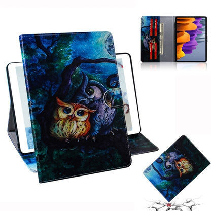 For Samsung Galaxy Tab S7 T870 (2020) 3D Colored Drawing Horizontal Flip Leather Case with Holder & Card Slot & Wallet(Oil Painting Owl) - Other Galaxy Tab PC by buy2fix | Online Shopping UK | buy2fix