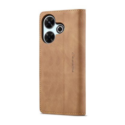 For Redmi 13 CaseMe 013 Multifunctional Horizontal Flip Leather Phone Case(Brown) - Redmi 13 Cases by CaseMe | Online Shopping UK | buy2fix