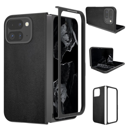 For Google Pixel 9 Pro Fold PU Leather Black Frame Full Coverage Phone Case(Black) - Google Cases by buy2fix | Online Shopping UK | buy2fix